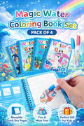 Magic Water Coloring Book Set (Pack of 4)