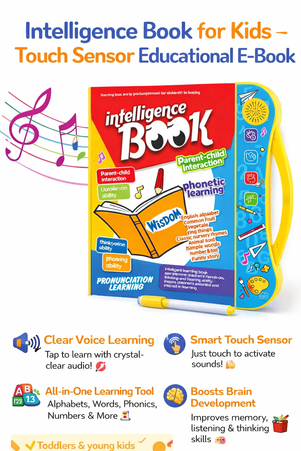 Intelligence Book for Kids – Touch Sensor Educational E-Book