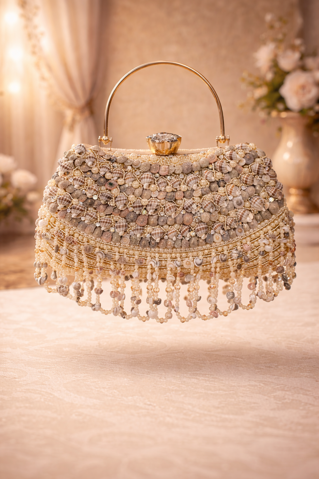 Shankha Royale – Handcrafted Seashell & Pearl Heirloom Handbag