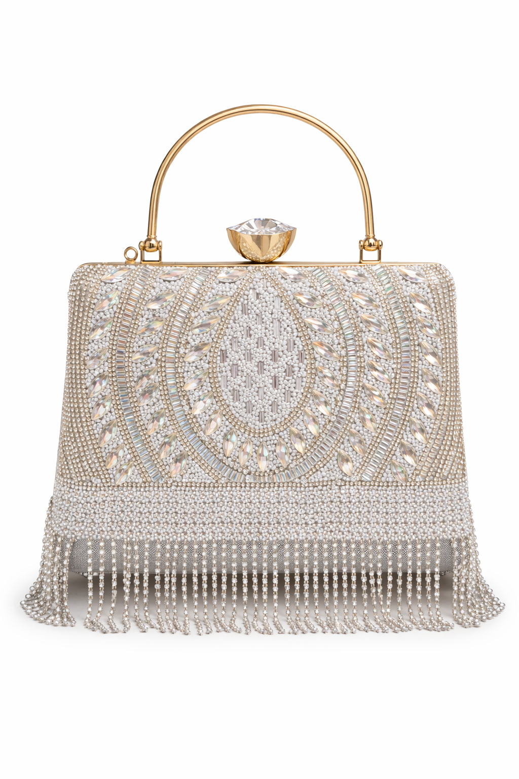 Velora Crystal Fringe Clutch