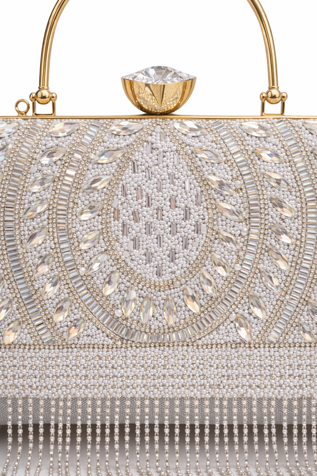 Velora Crystal Fringe Clutch
