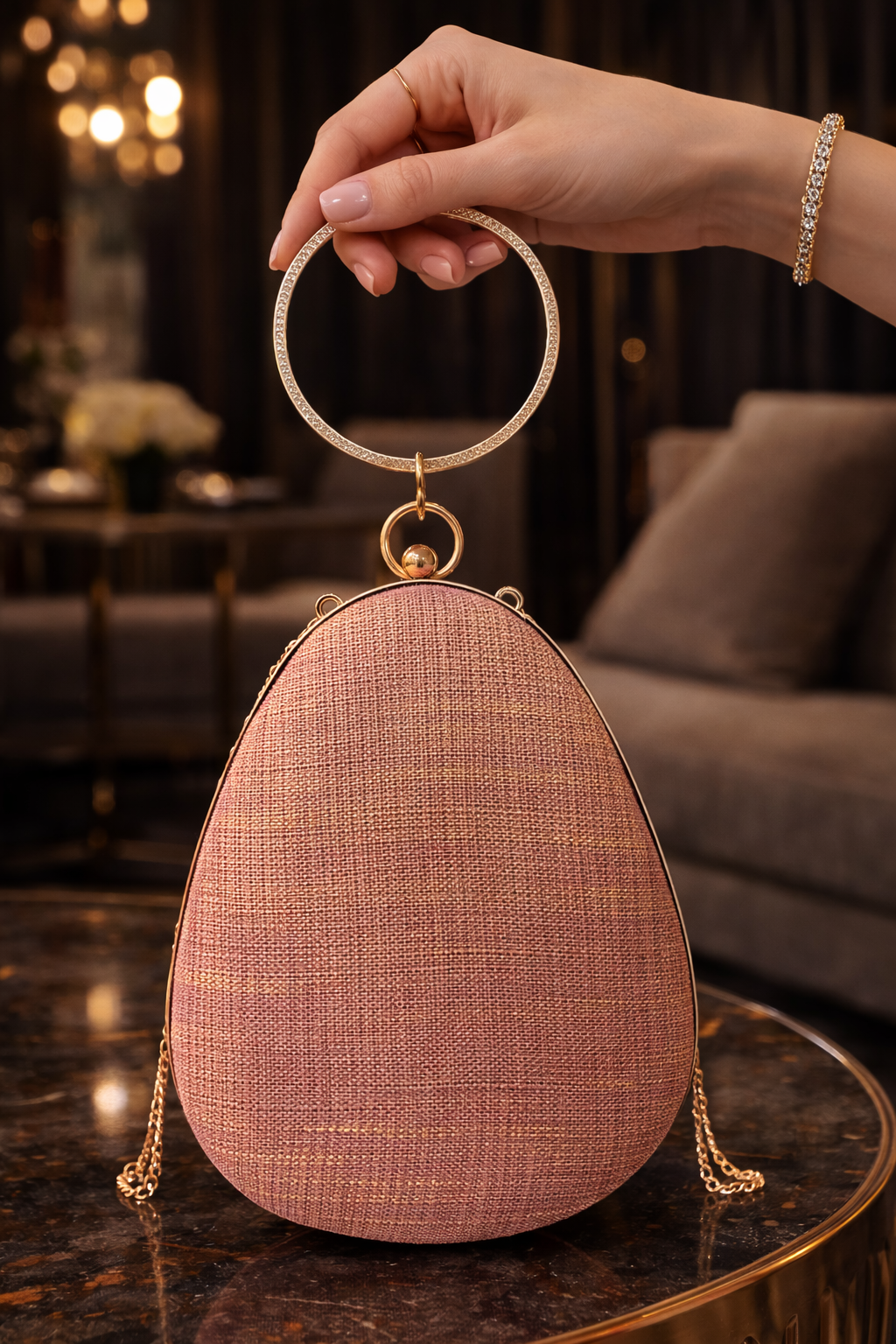 Aurora Crystal Ring Clutch