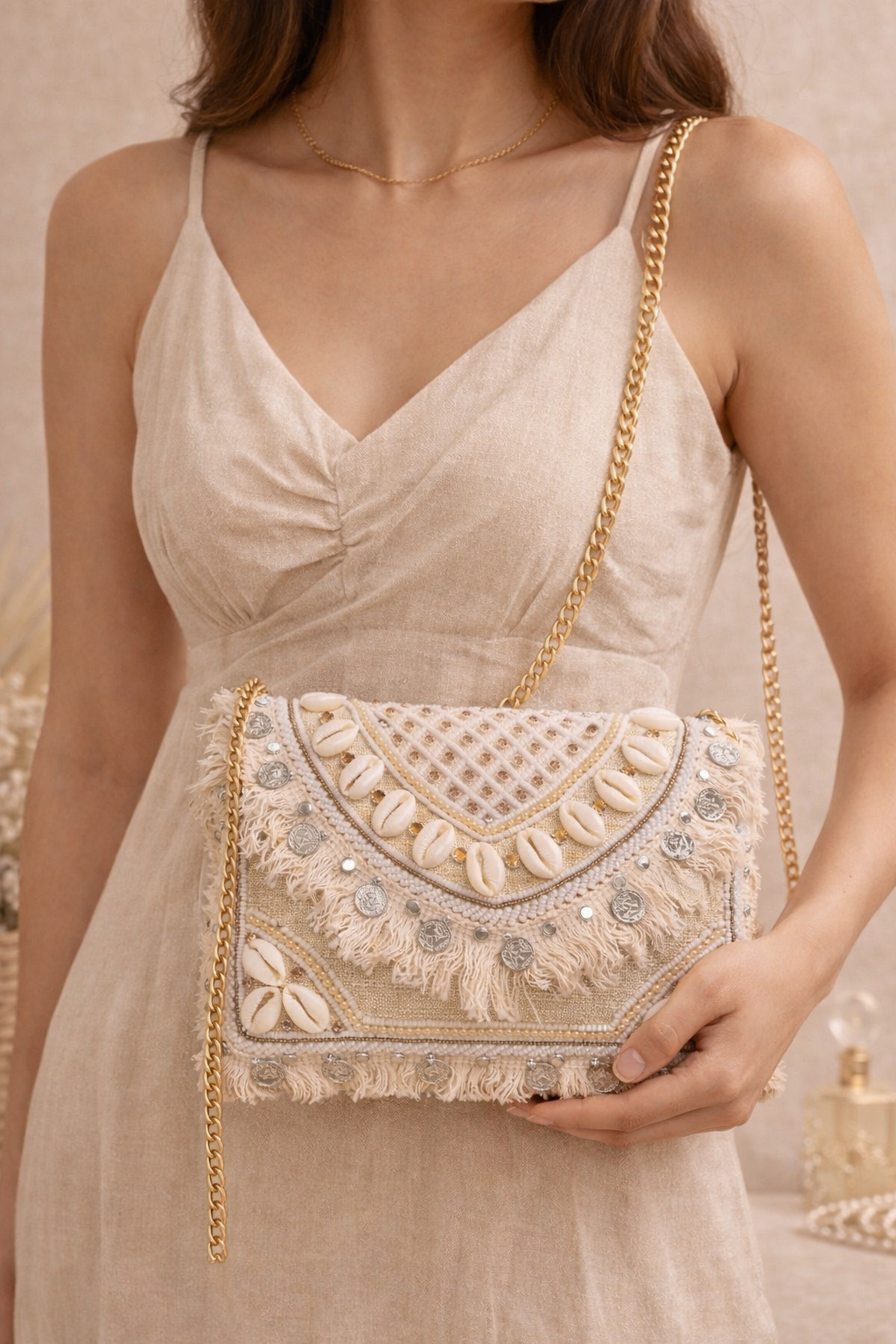 Nirvaan Pearl Shell Bag