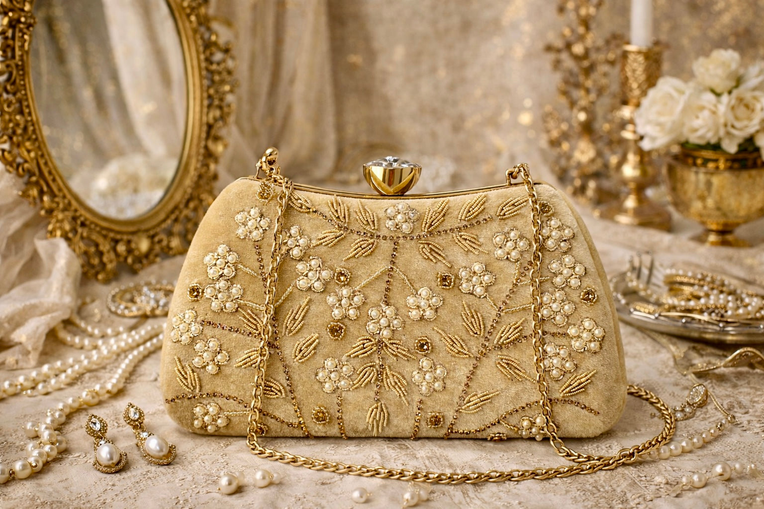 Gulposh Velvet Clutch