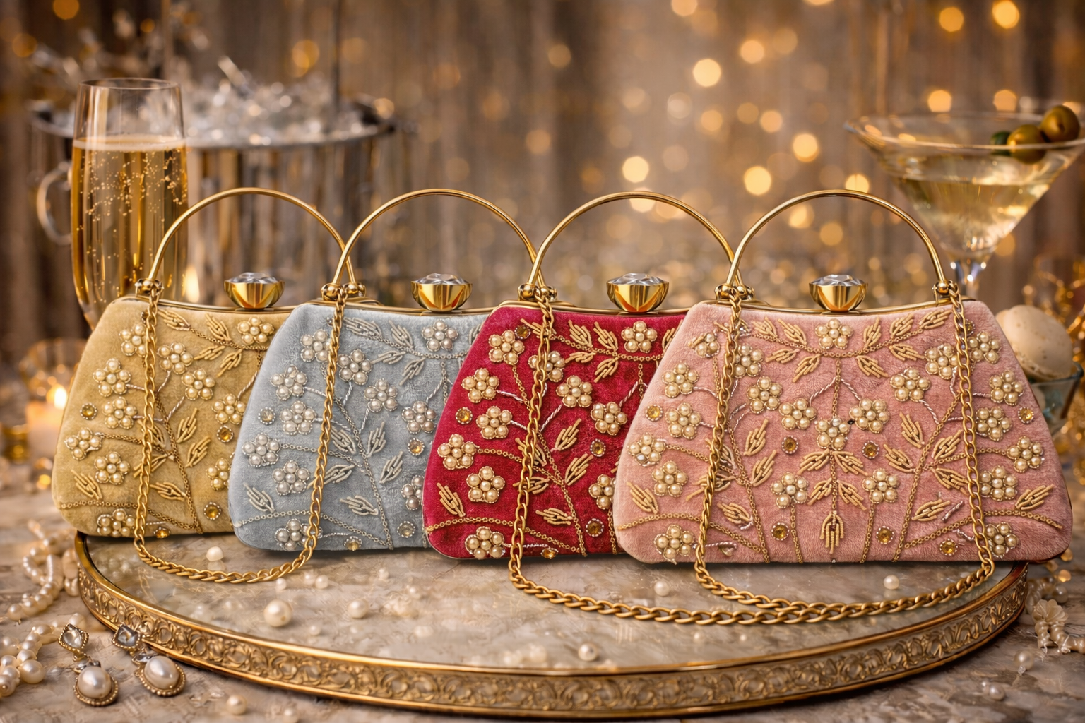 Gulposh Velvet Clutch