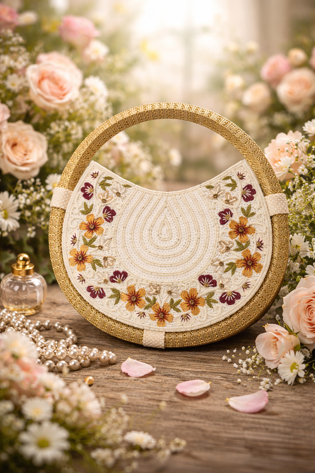 Chandrika Floral Moon Bag