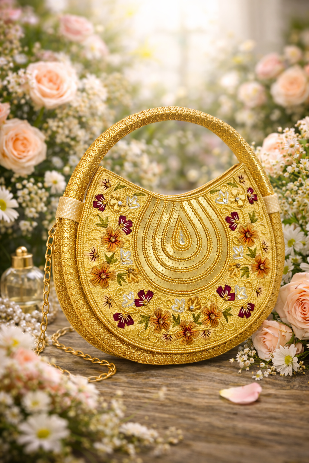 Chandrika Floral Moon Bag