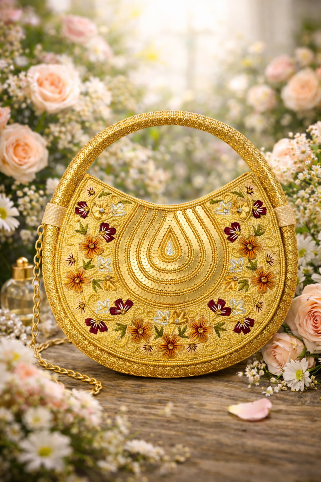 Chandrika Floral Moon Bag