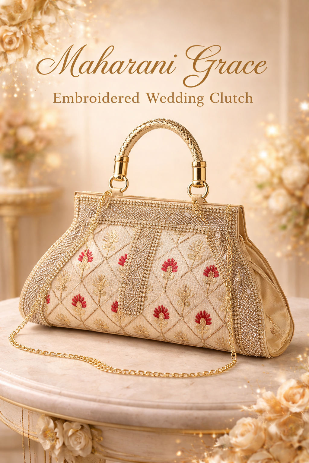 Maharani Grace Embroidered Wedding Clutch