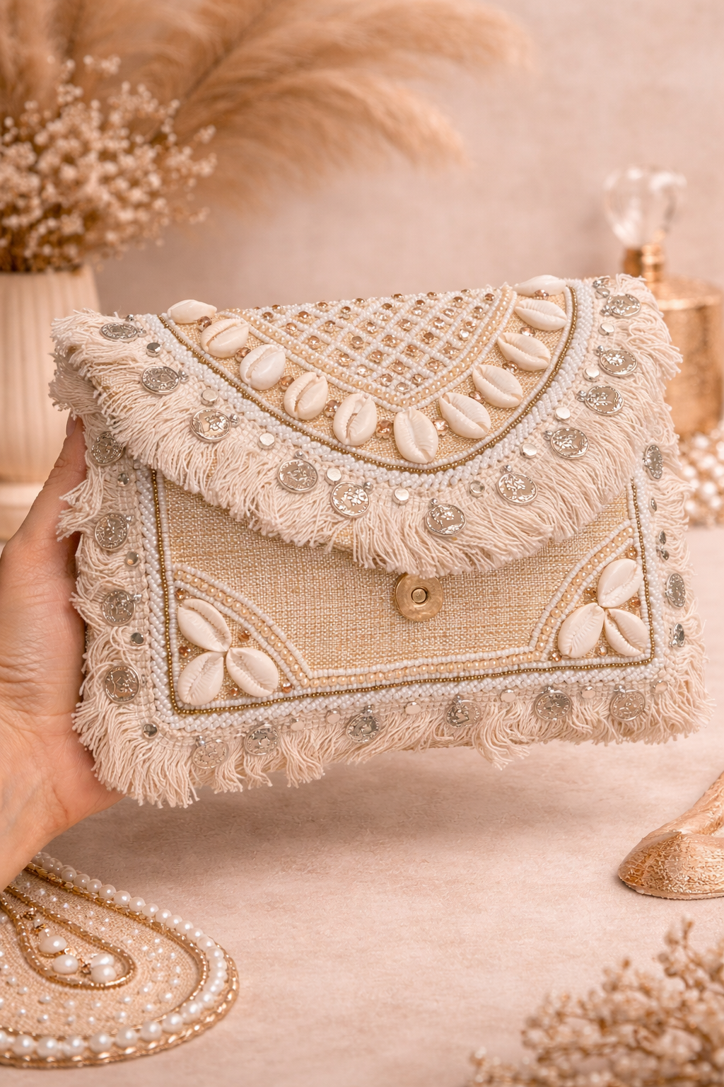 Nirvaan Pearl Shell Bag
