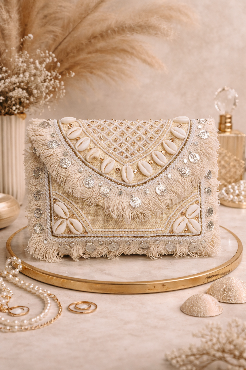 Nirvaan Pearl Shell Bag