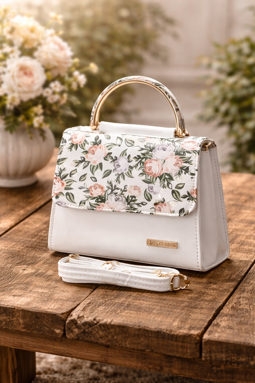 Jazzberry White Rose Elegance Sling Bag