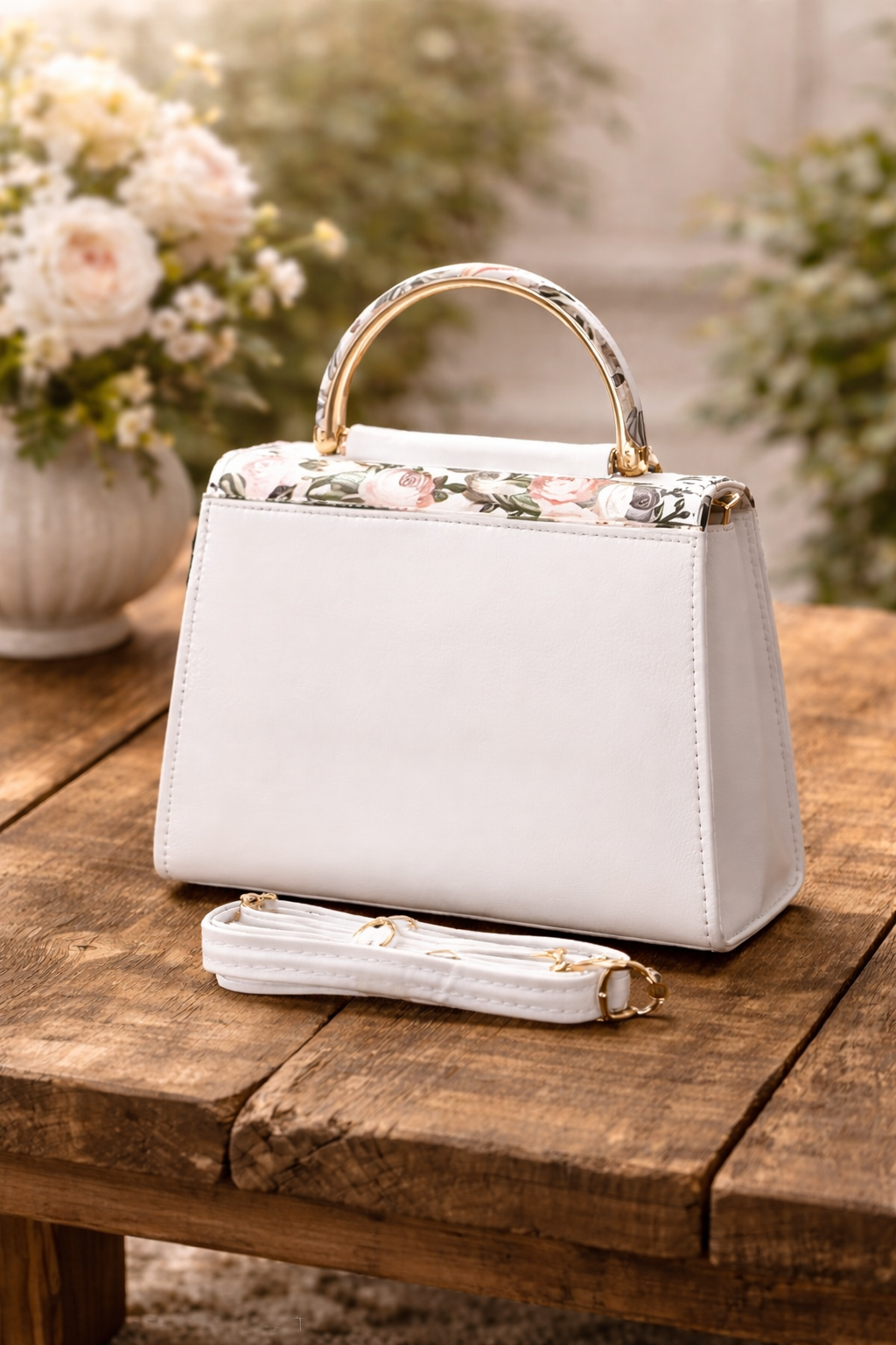 Jazzberry White Rose Elegance Sling Bag