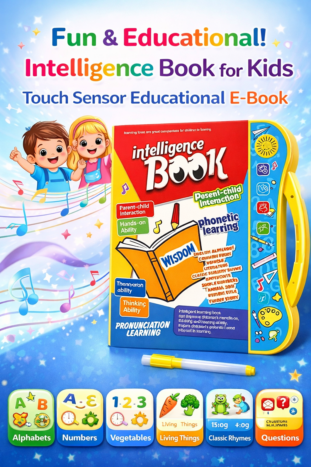 Intelligence Book for Kids – Touch Sensor Educational E-Book