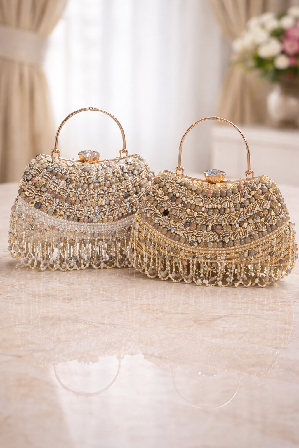 Shankha Royale – Handcrafted Seashell & Pearl Heirloom Handbag