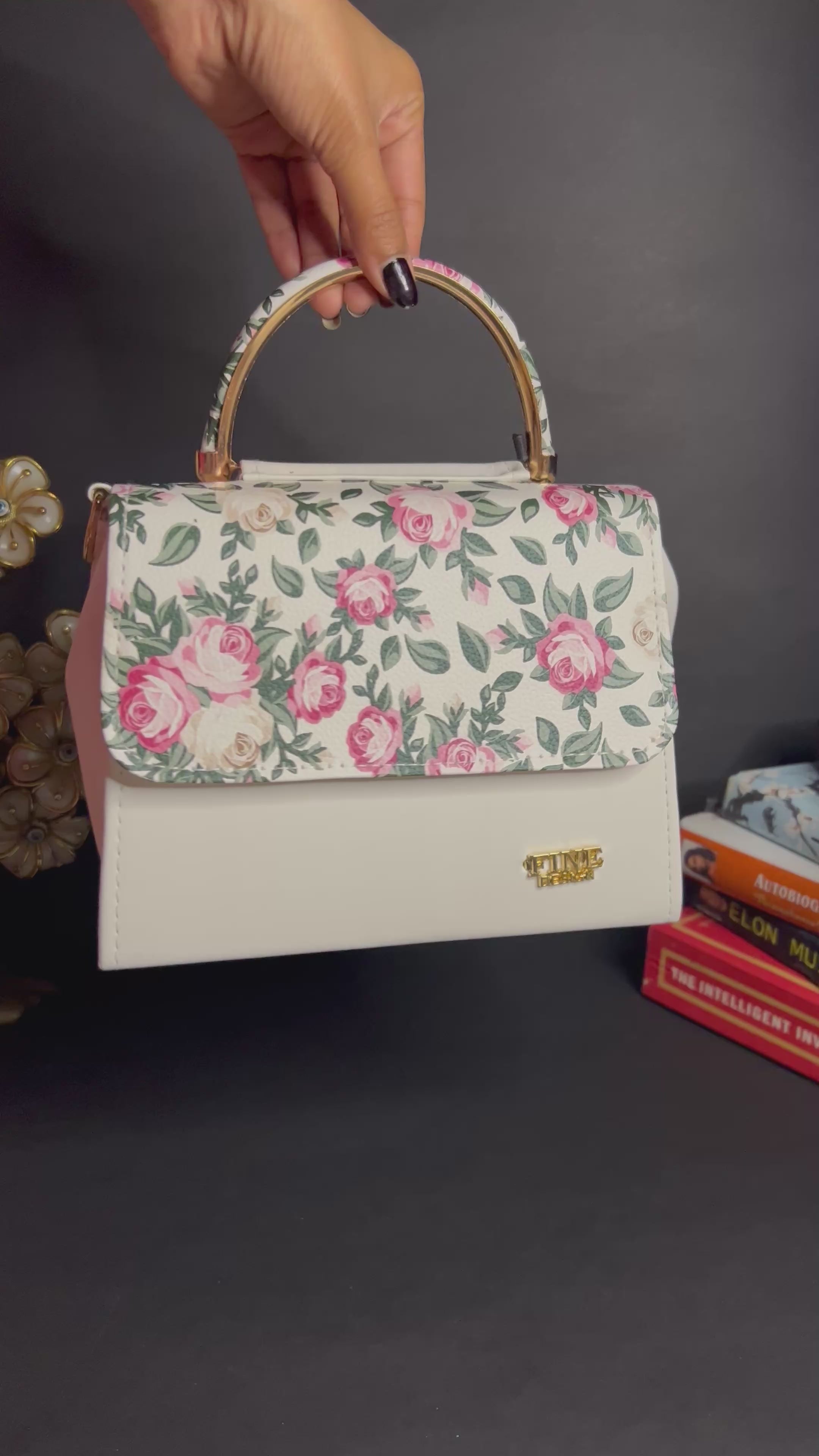 Jazzberry White Rose Elegance Sling Bag